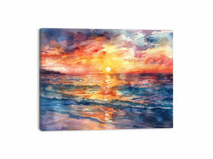 Beach Canvas Sunset Painting Print