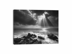 Spotlight beach Photogrpahy Black white Canvas Print
