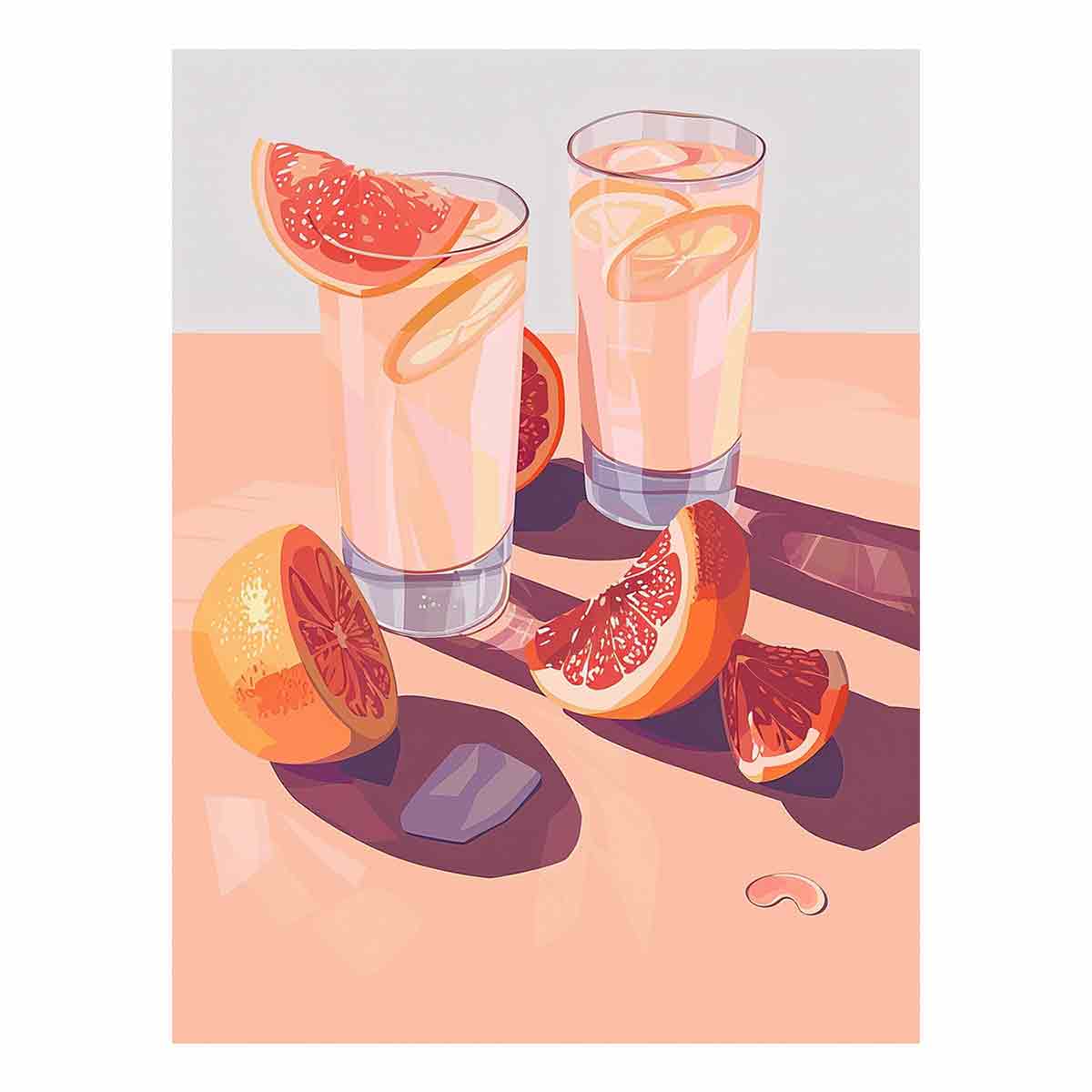 Beautiful Summar Drinks Still Life Painting