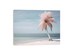 Silver Pink Beach Tree Canvas Print
