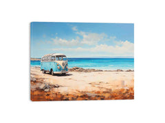 campervan Beach Art Canvas Print