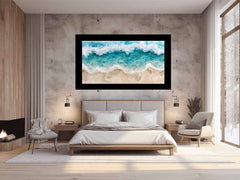 Birds Eye View Beach Canvas Painting Print