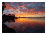 River Sunset Art Canvas Print