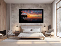 River Sunset Art Canvas Print