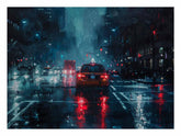 Rain Drive Canvas Painting Art Print