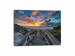 Walkway To Beach Canvas Painting Art Print