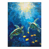 Underwater Turtle Canvas Painting Art Print