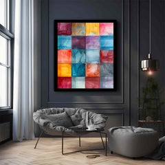 Abstract Squares Canvas Painting Artwork