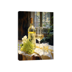 White Wine Art Canvas Print