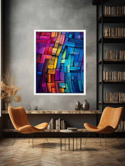 Office Abstract Blue Artwork Canvas Print