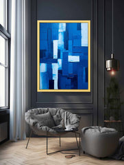 Modern Art Blue Canvas Painting Print