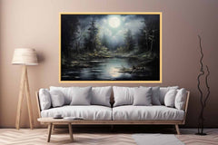 Moonlight Landscape Canvas Painting & Print