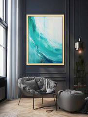 Teal beach waves Painting & Canvas Print
