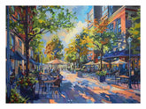 Street Cafe Fine Art Canvas Painting