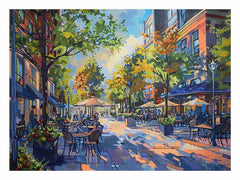 Street Cafe Fine Art Canvas Painting