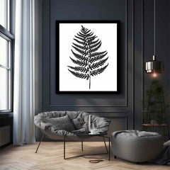 Fern Leaf black & white Canvas Print