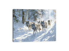 Wolfs in snow Canvas Print