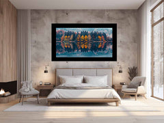 Autum Forest Lake Canvas painting Print