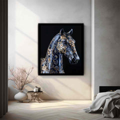 Blue Horse Canvas Painting Print