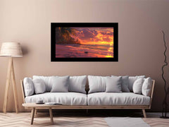 Sunrise Sunset Beach Scene Canvas painting