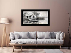 Fishing Shack Black white Photography Art print