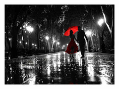 Rainy Day Couple Dance painting Canvas Print