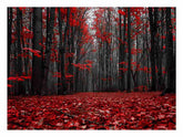 Red Forest Tress Art Canvas Print