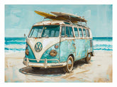 Beach Parking Van Mircobus Canvas Print