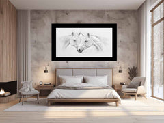 Two white Horses Canvas Print