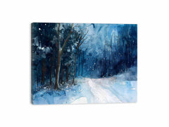 Winter Watercolor painting Canvas Print