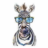 Zebra With Glasses Canvas Print & Poster