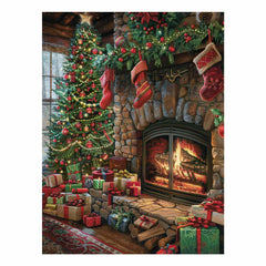 Festive Fireplace Canvas Print