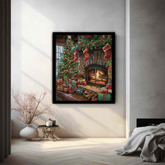 Festive Fireplace Canvas Print