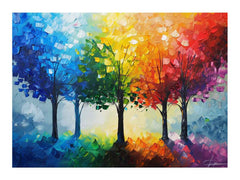 Colorful Trees Canvas Painting On Canvas