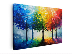 Colorful Trees Canvas Painting On Canvas