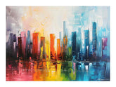 Abstract City skyline Modern canvas painting