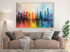 Abstract City skyline Modern canvas painting