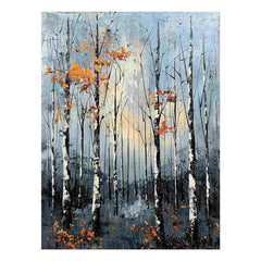Birch Forest Palette Knife Painting