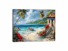 Caribbean Beach House Canvas Print