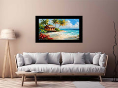 Wooden House on Beach Canvas Print