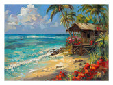 Beachside House Canvas Painting