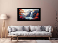 Autumn Waterfall Canvas Painting