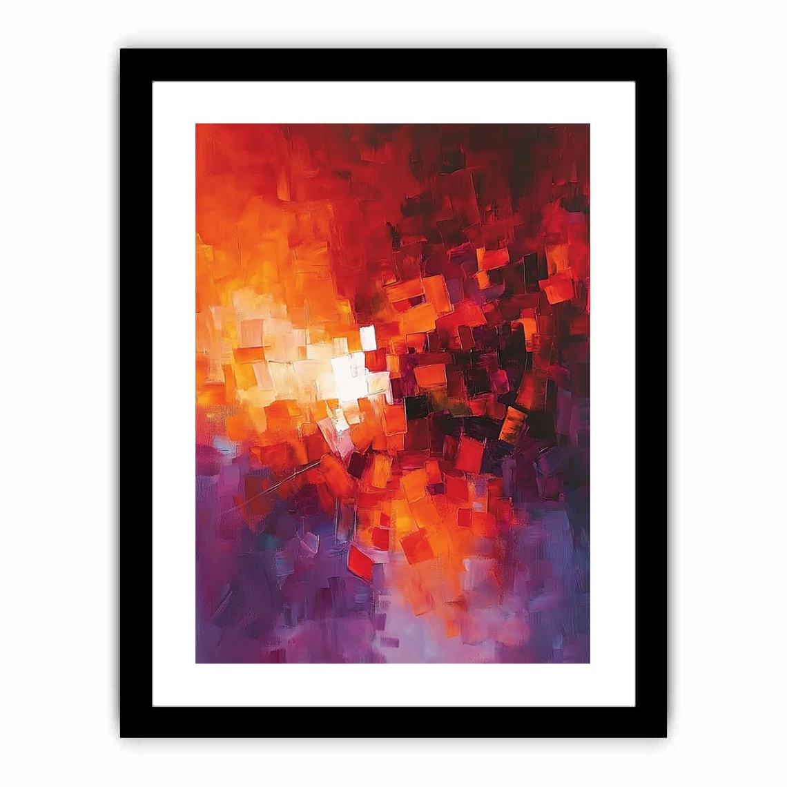 Abstract Blocks Red painting  canvas print