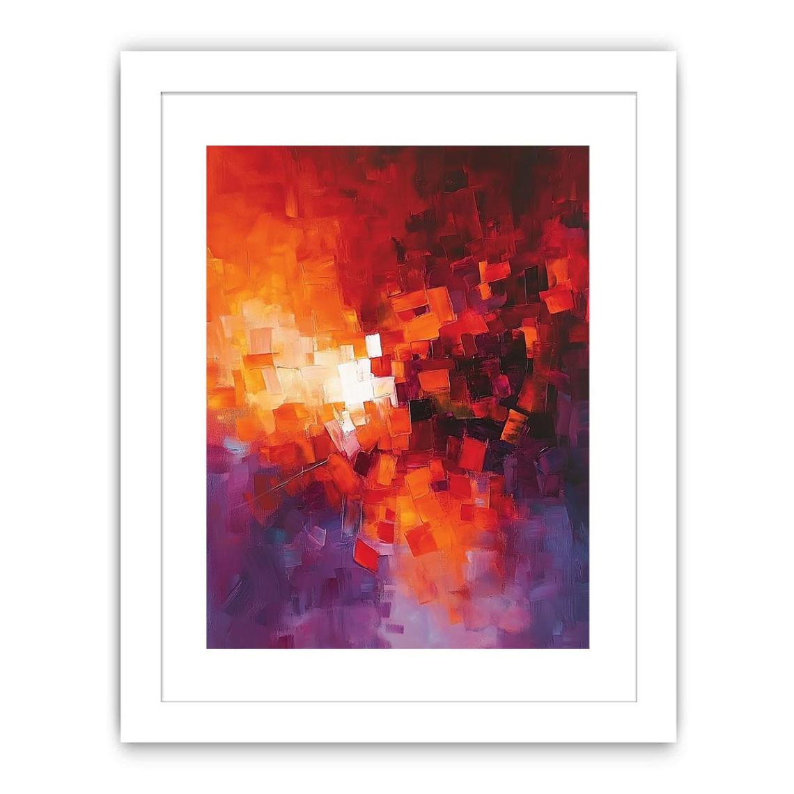 Abstract Blocks Red painting Art Print