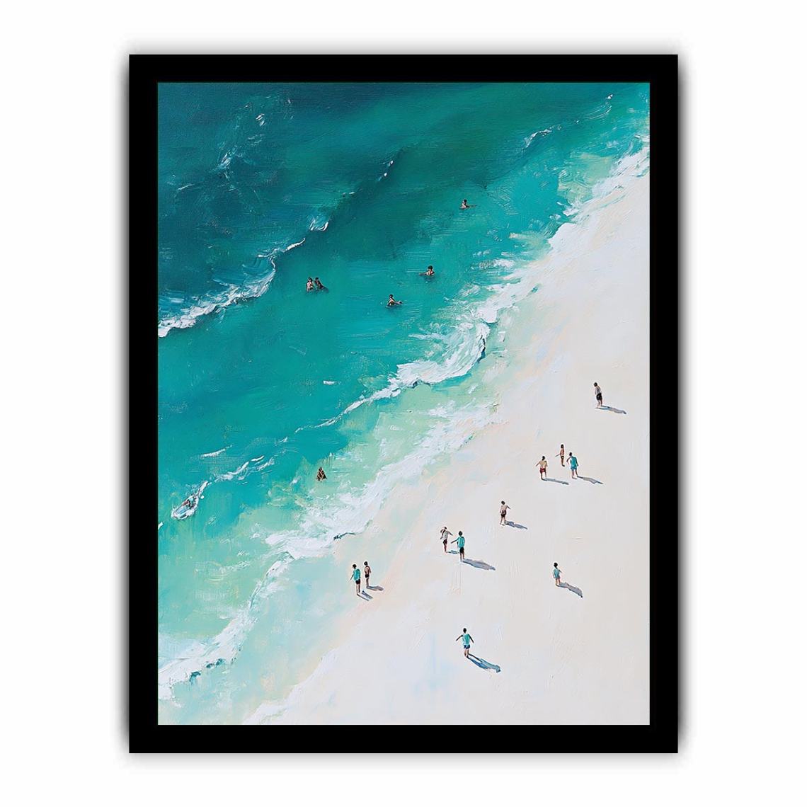 Birds eye view beach painting  Framed poster