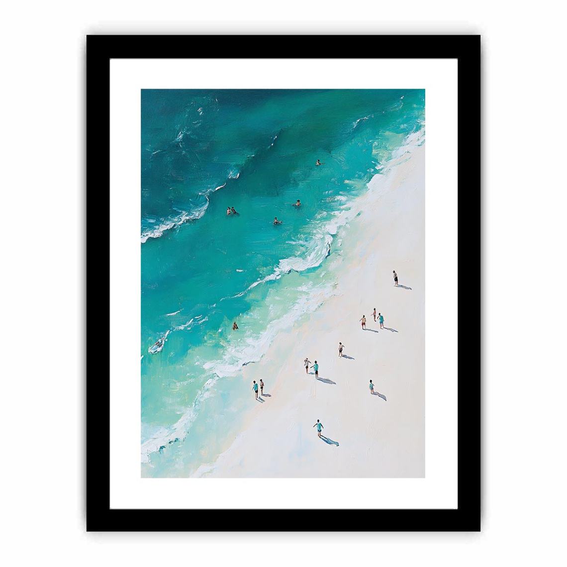 Birds eye view beach painting  canvas print
