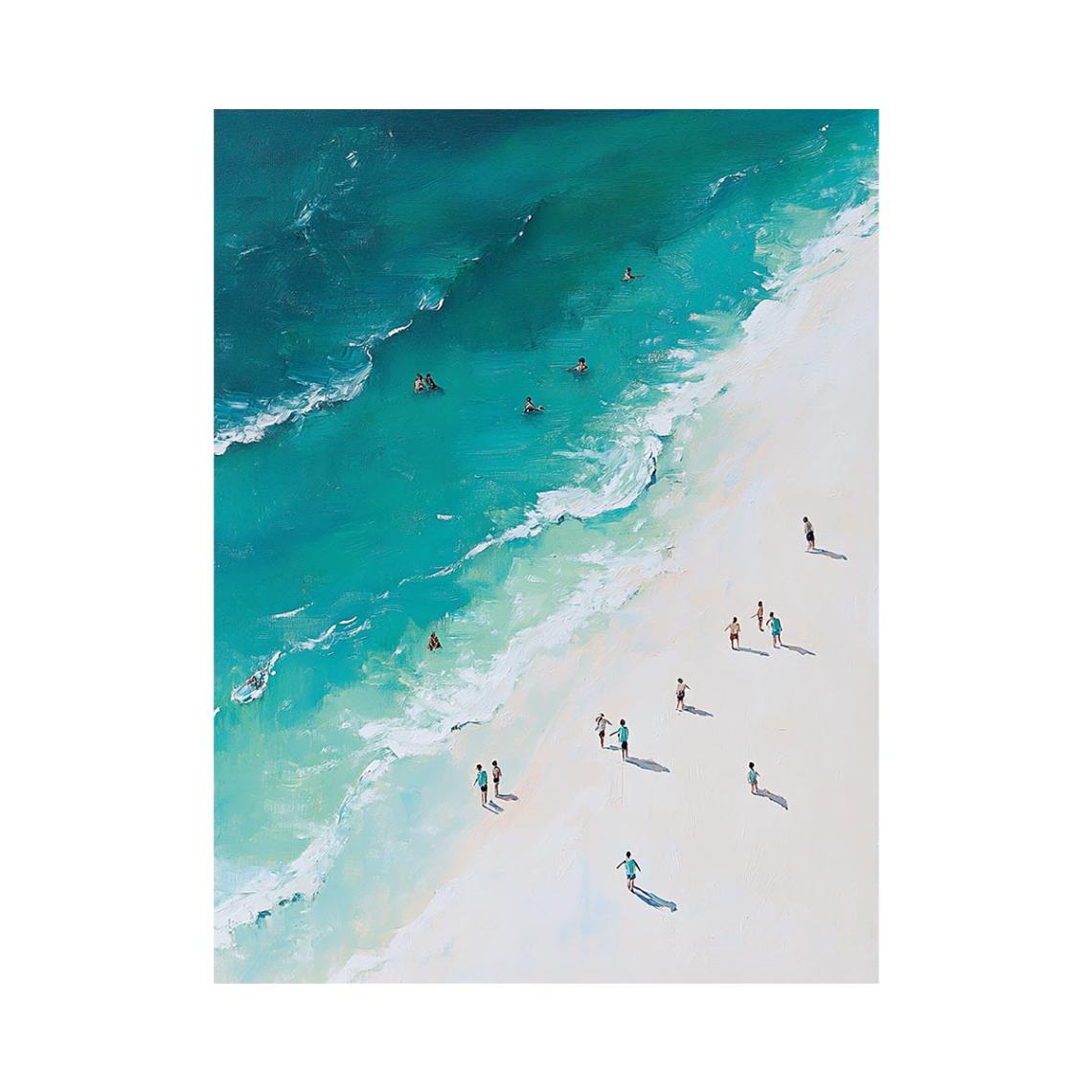 Birds eye view beach painting