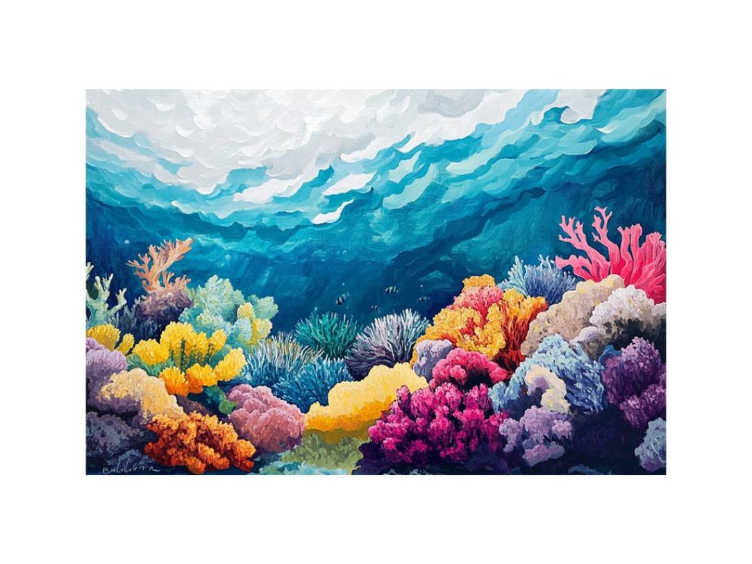 Beautiful Underwater Sea Coral reef Painting