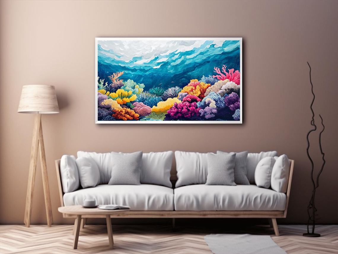 Beautiful Underwater Sea Coral reef Painting