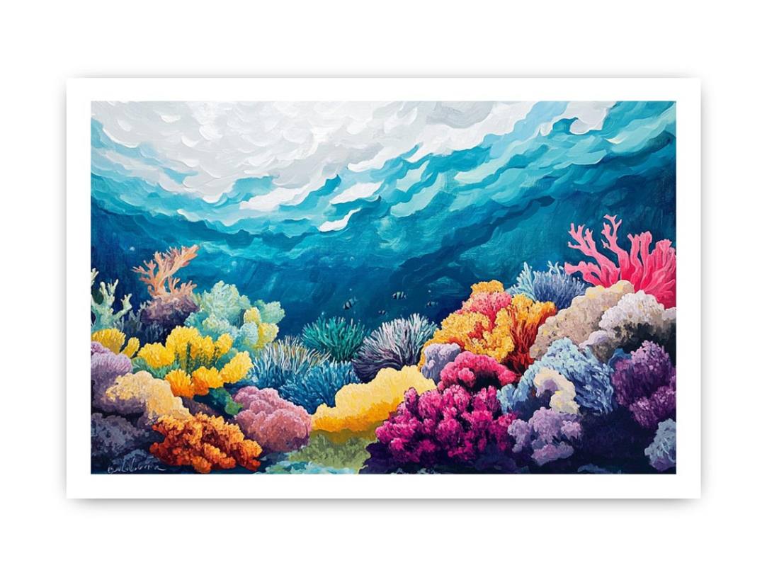 Beautiful Underwater Sea Coral reef Painting Painting